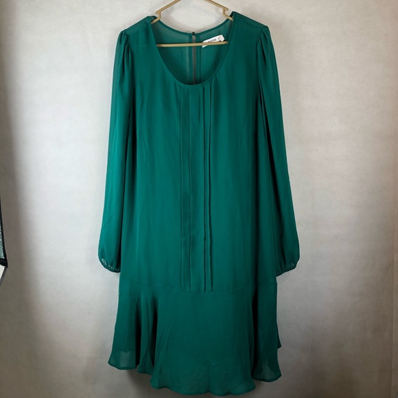Justfab green dress XXL long sleeve very cute - Picture 6 of 11